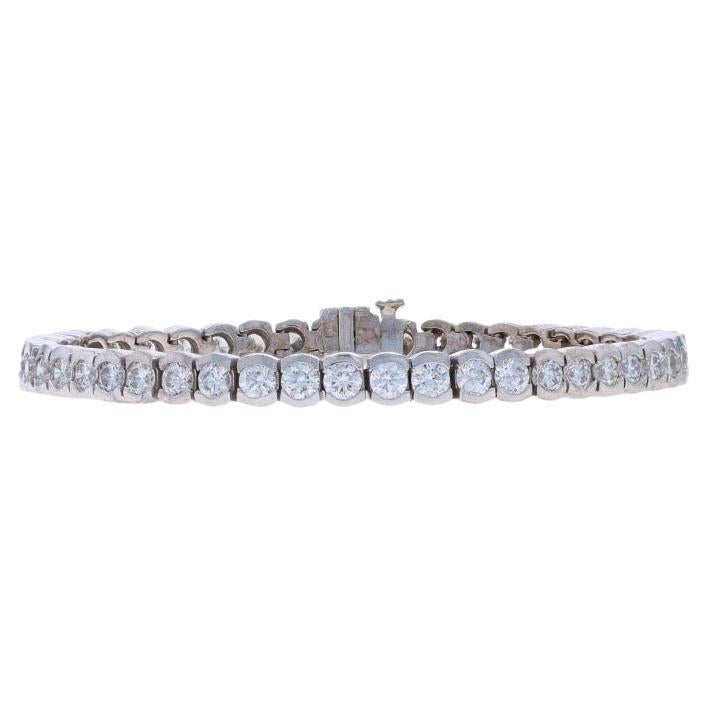 Bracelet de tennis en or blanc avec diamants - 14k Round Brilliant 6.75ctw