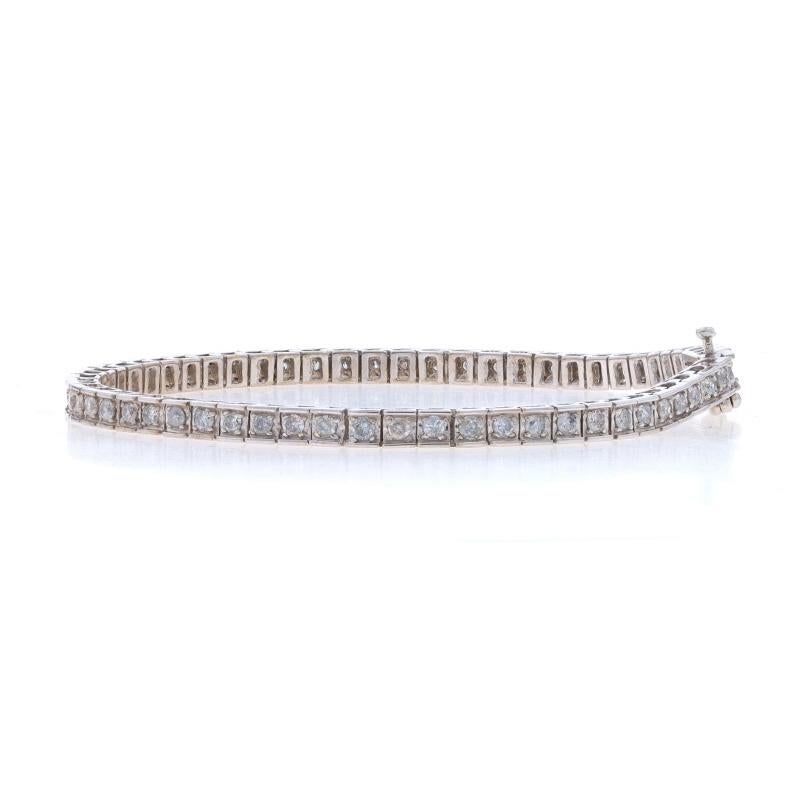 Round Cut White Gold Diamond Tennis Bracelet 7