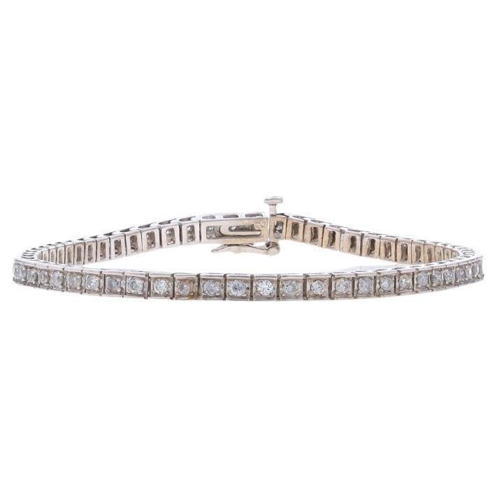 White Gold Diamond Tennis Bracelet 7" - 14k Round Brilliant 2.00ctw For Sale