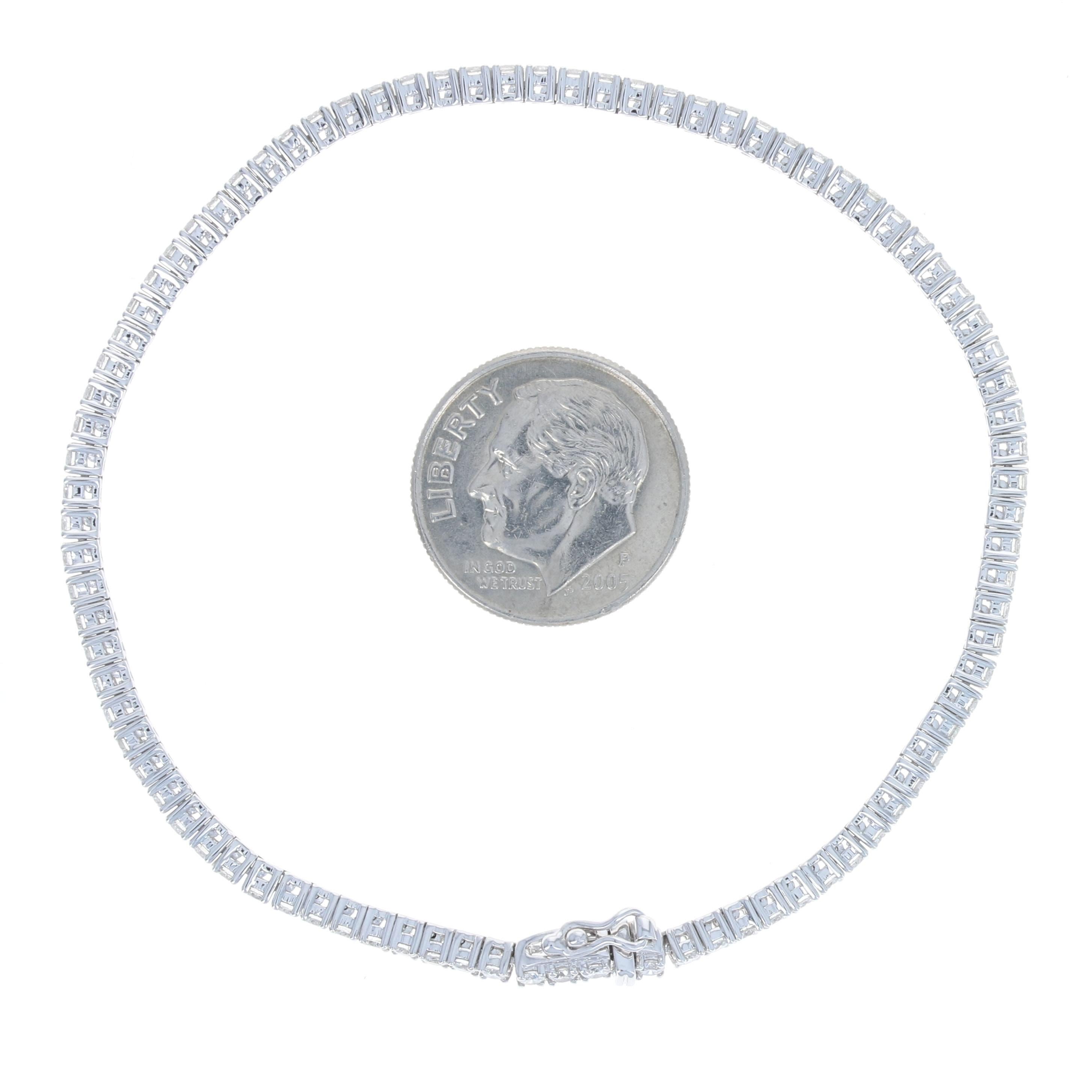 Bracelet de tennis en or blanc avec diamants - 14k Round Brilliant 2.50ctw Pour femmes en vente