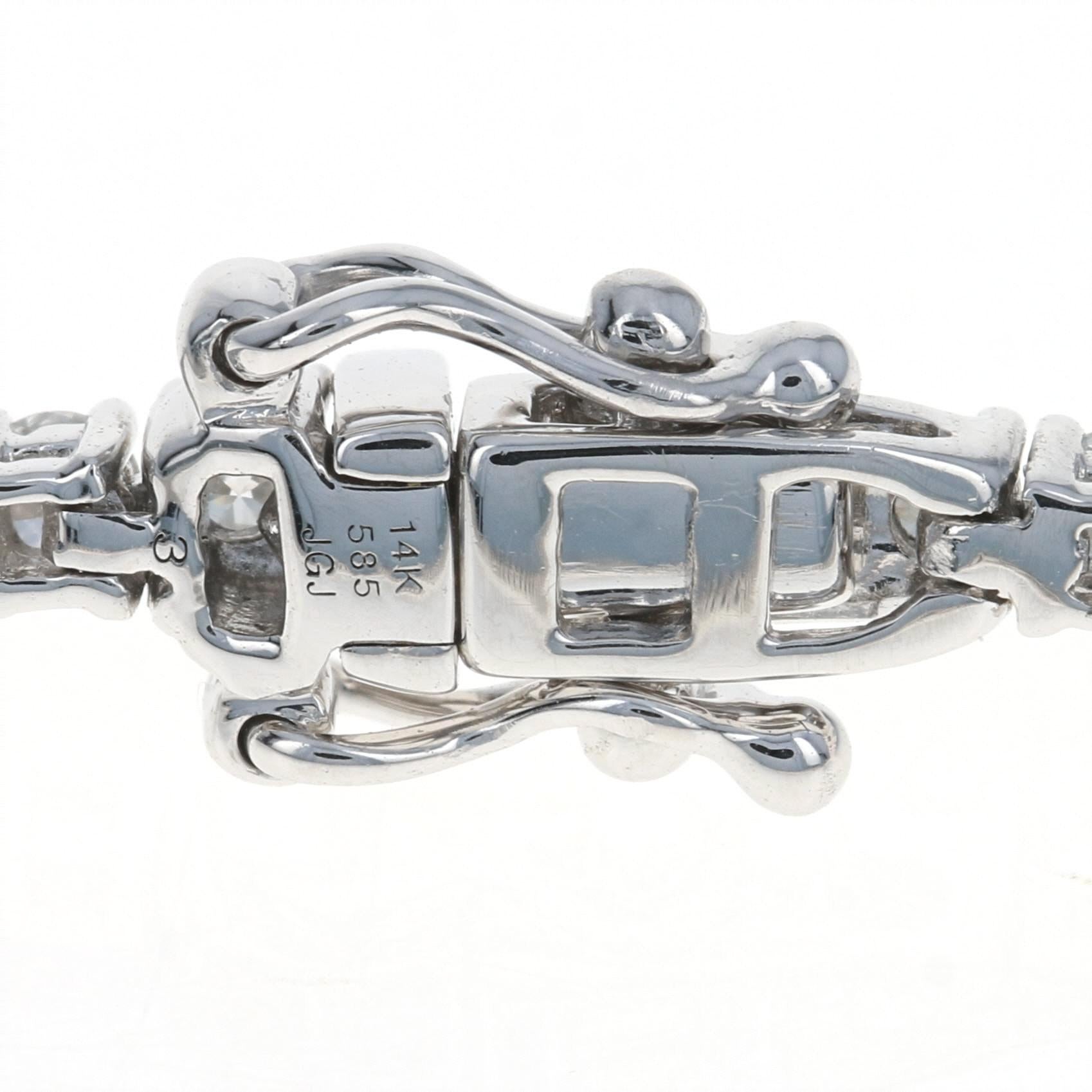 Bracelet de tennis en or blanc avec diamants - 14k Round Brilliant 2.50ctw en vente 1