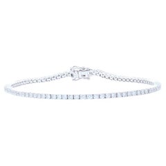 Weißgold Diamant-Tennisarmband 7" - 14k Rund Brillant 2,50ctw