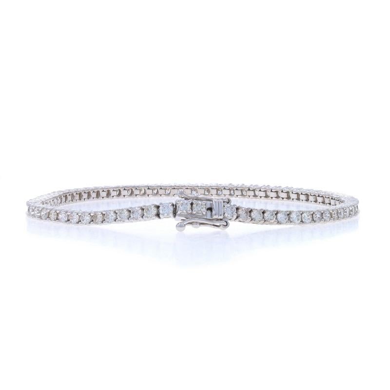 De las mujeres Pulsera de tenis de oro blanco con diamantes 7