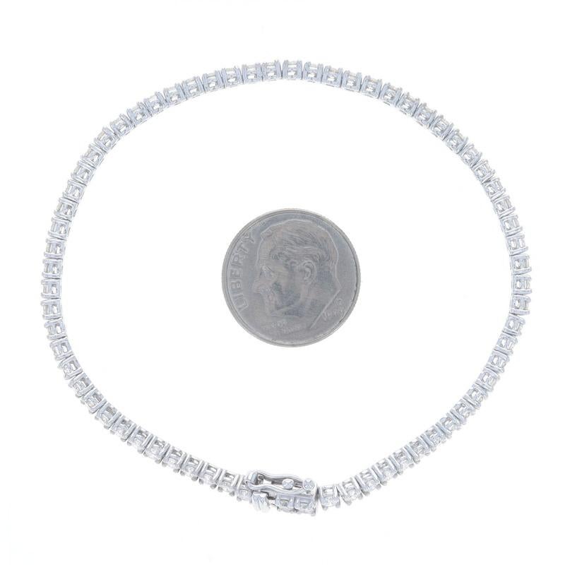 Pulsera de tenis de oro blanco con diamantes 7