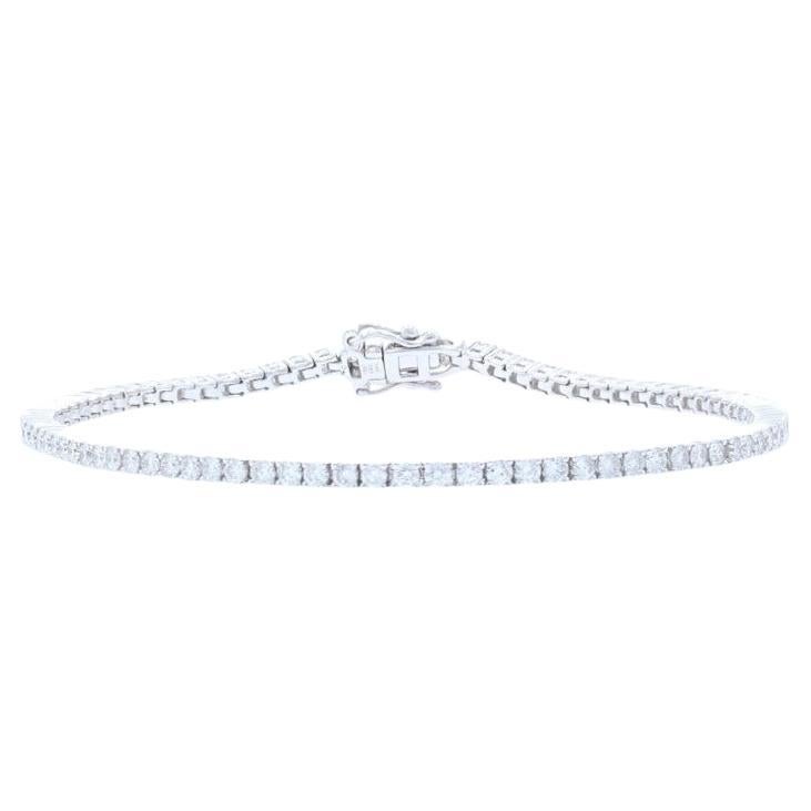 White Gold Diamond Tennis Bracelet 7" - 14k Round Brilliant Cut 2.37ctw For Sale