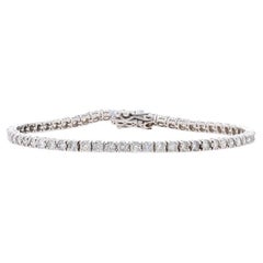 Bracciale Tennis in oro bianco con diamanti da 7" - 14k Taglio Brillante Rotondo 4,19ctw