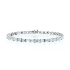 White Gold Diamond Tennis Bracelet 7" 18k Emerald 10.00ctw