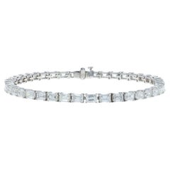White Gold Diamond Tennis Bracelet 7" 18k Emerald 10.00ctw