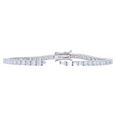 White Gold Diamond Tennis Bracelet 7" - 18k Round Brilliant 6.01ctw