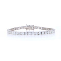 White Gold Diamond Tennis Bracelet 7" - 18k Round Brilliant 7.80ctw