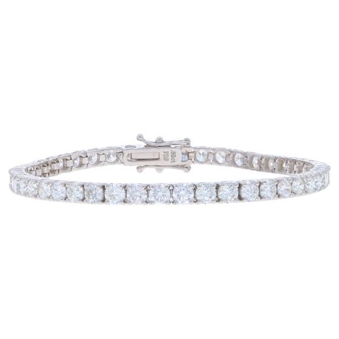 White Gold Diamond Tennis Bracelet 7" - 18k Round Brilliant 7.80ctw For Sale