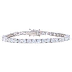 White Gold Diamond Tennis Bracelet 7" - 18k Round Brilliant 7.80ctw