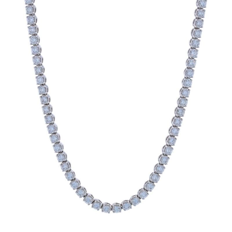 Metal Content: 14k White Gold

Stone Information
Natural Diamonds
Carat(s): 7.59ctw
Cut: Round Brilliant
Color: G - H
Clarity: SI1 - SI2

Total Carats: 7.59ctw

Style: Tennis
Fastening Type: Tongue Box Clasp with Fold-Under Safety