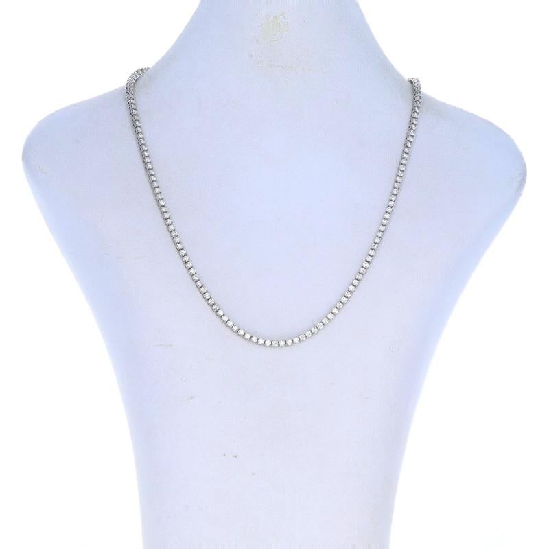Round Cut White Gold Diamond Tennis Necklace 17