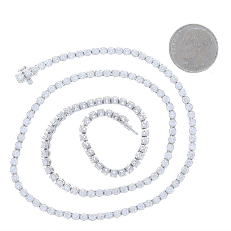 Women's White Gold Diamond Tennis Necklace 17