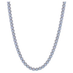 White Gold Diamond Tennis Necklace 17" - 14k Round Brilliant 7.59ctw