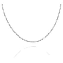 Weißgold Diamant-Tennis-Halskette 4,51 Karat TDW
