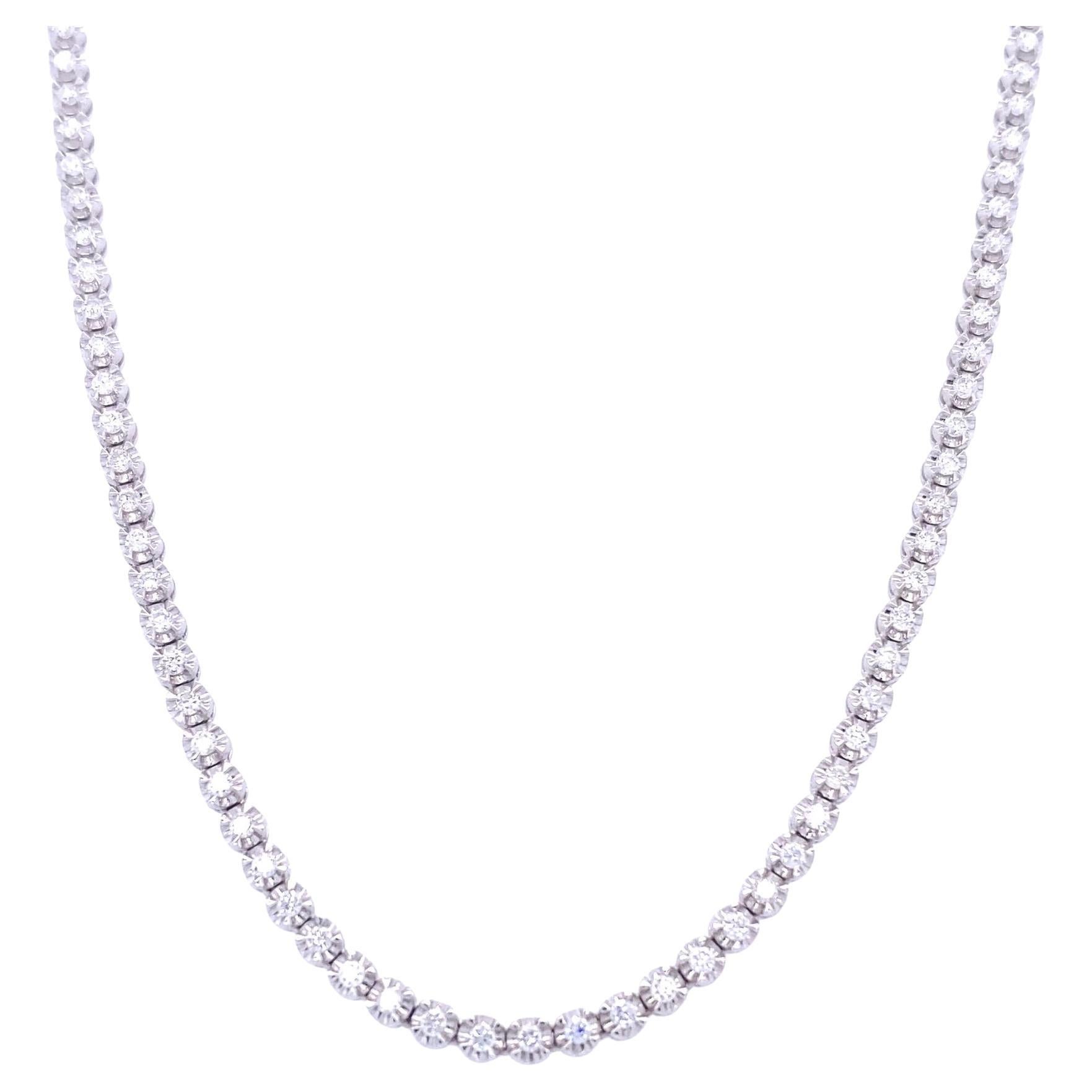 White Gold & Diamond Tennis Necklace
