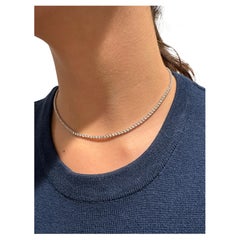 Collana tennis in oro bianco e diamanti