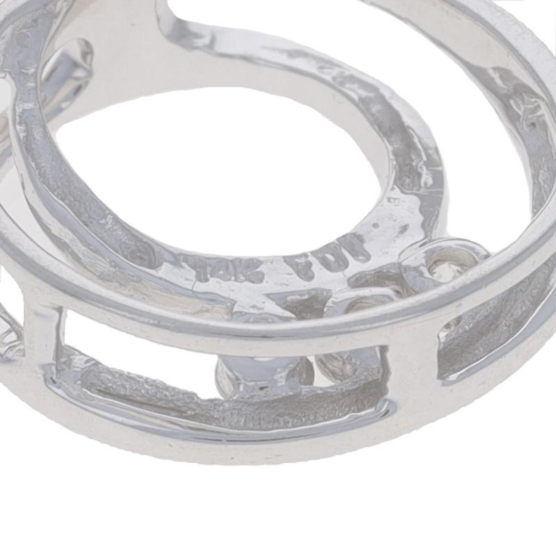 Orecchini pendenti a tre pietre in oro bianco con diamanti - 14k Rd .16ctw Circle Duo Pierced In condizioni ottime in vendita a Greensboro, NC