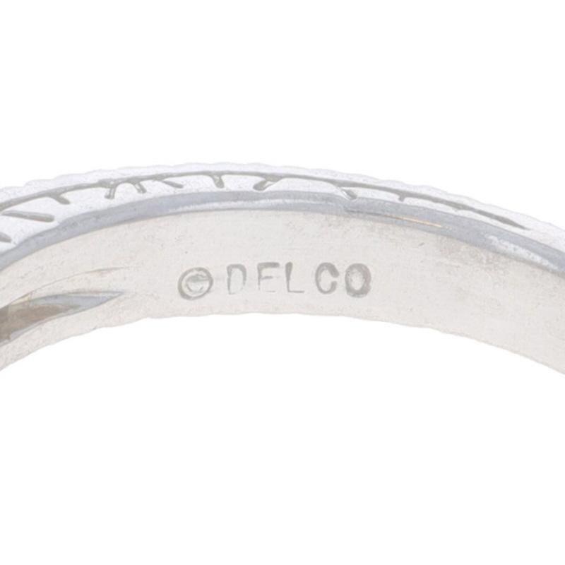 Anello di fidanzamento con tre pietre in oro bianco - 14k Princess .90ctw in vendita 1