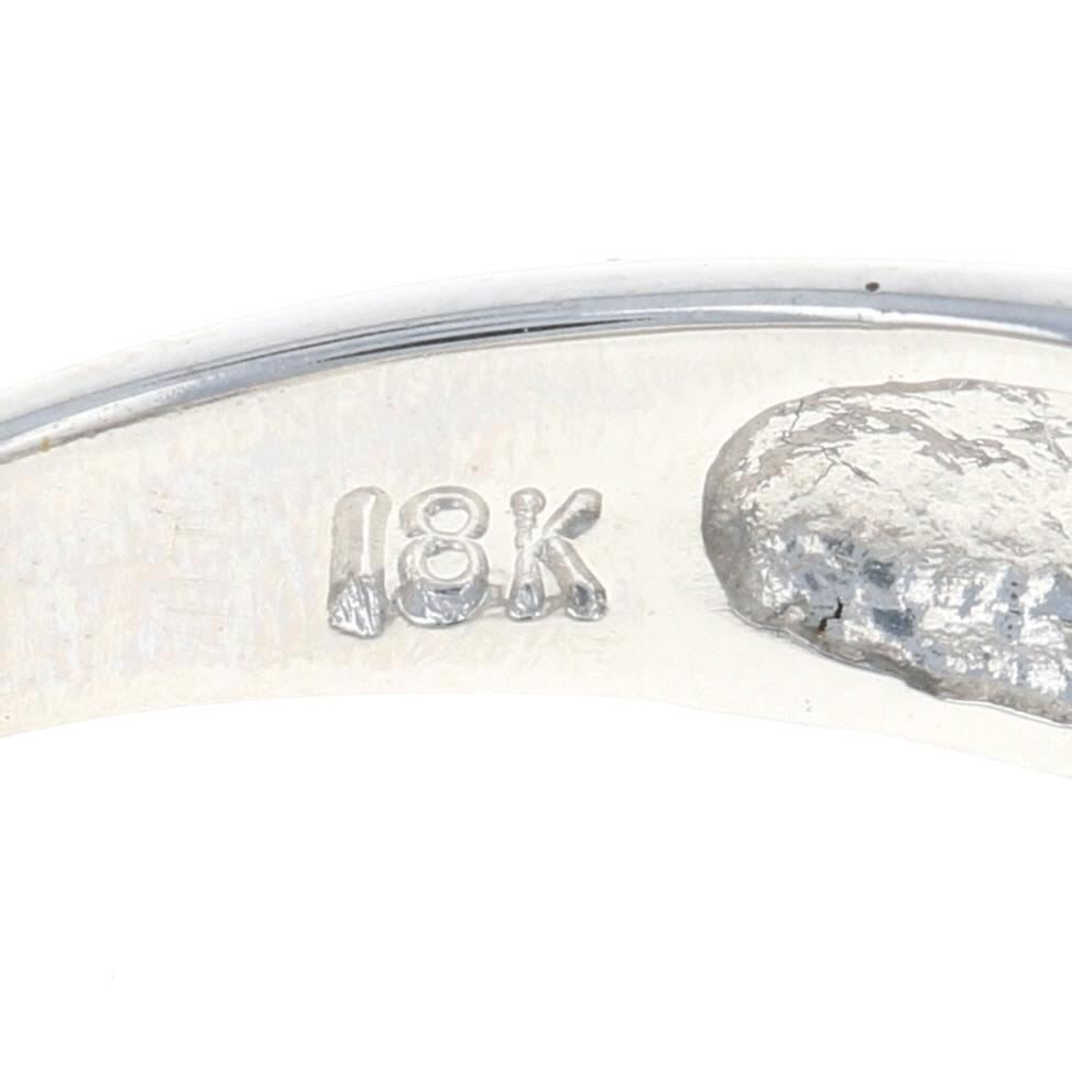 Women's White Gold Diamond Three-Stone Ring, 18 Karat Round Brilliant Cut 1.00 Carat
