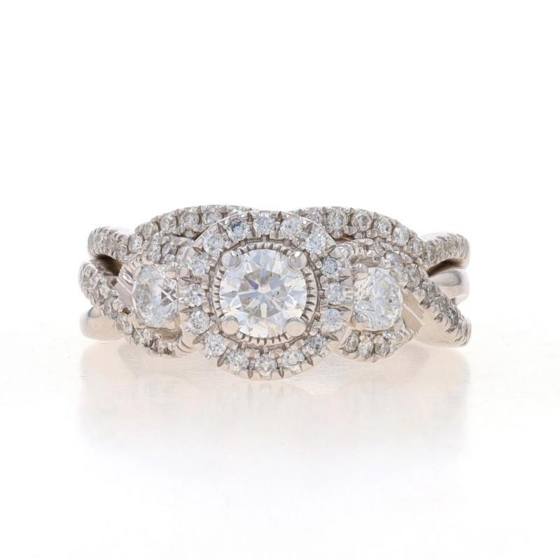 Size: 5 1/4
Sizing Fee: Up 3 sizes for $60 or Down 2 sizes for $40

Metal Content: 14k White Gold

Stone Information
Natural Diamond
Carat(s): .35ct
Cut: Round Brilliant
Color: G
Clarity: I1

Natural Diamonds
Carat(s): .28ctw
Cut: Round