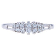 White Gold Diamond Tiered Cluster Ring 14k Round Brilliant .25ctw