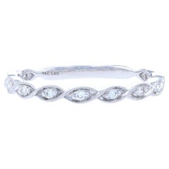 White Gold Diamond Twist Band -14k Round Brilliant .10ctw Milgrain Wedding Ring