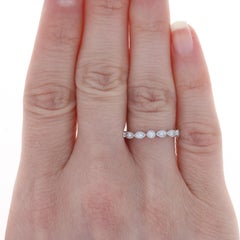 White Gold Diamond Twist Band, 14k Round Brilliant .21ctw Milgrain Wedding Ring