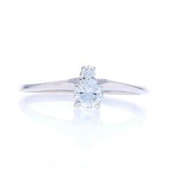 White Gold Diamond Two Stone Ring 18k 950 Round Brilliant .39ctw