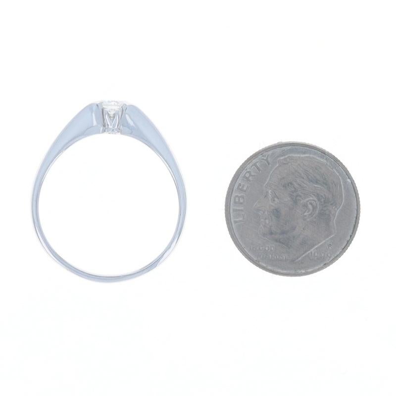 Anillo Oro Blanco Diamante Dos Piedras 18k 950 Brillante Redondo .39ctw en venta 1