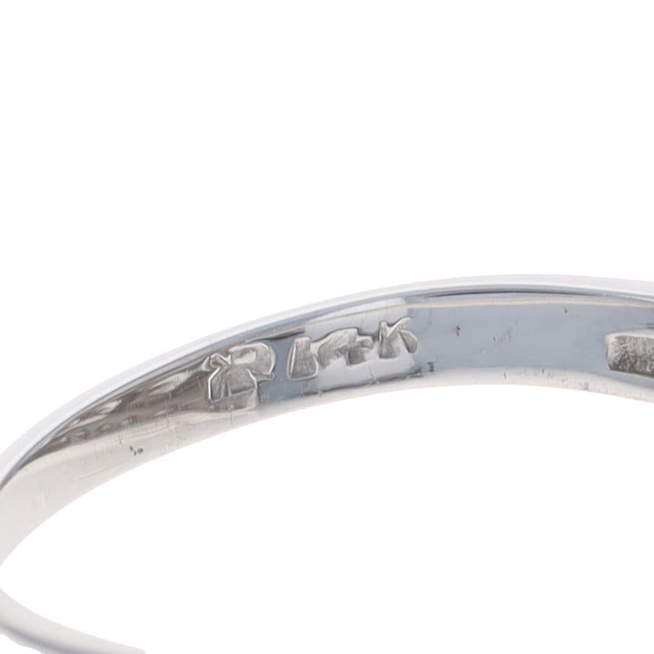 Weißgold Diamant Vintage Bypass Ring - 14k Runde Brillant .72ctw Drei-Stein im Angebot 2