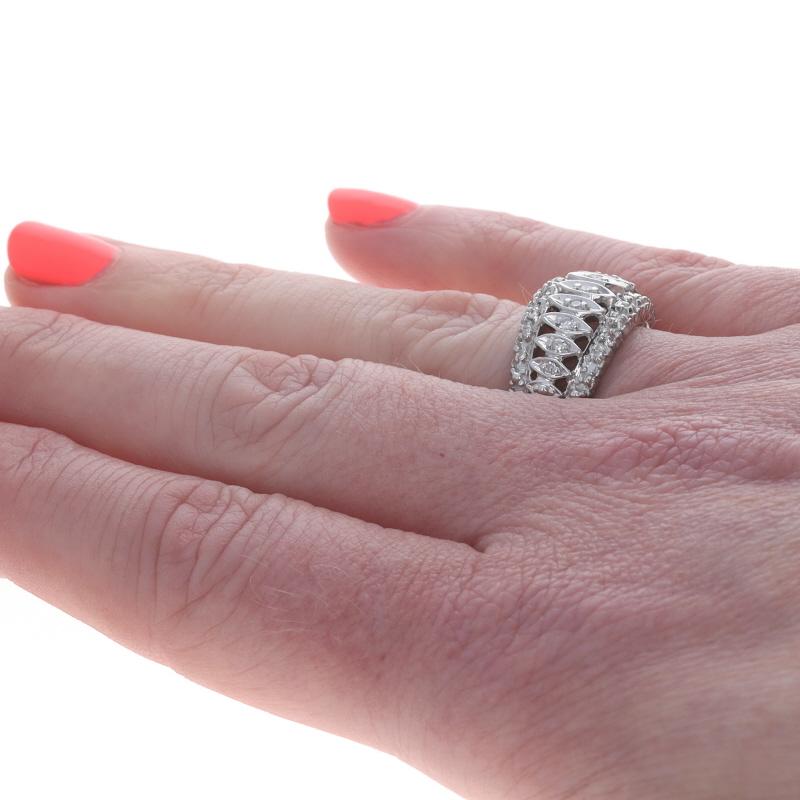 Weißgold Diamant Vintage Cluster Band 14k Single .23ctw Ring Damen im Angebot