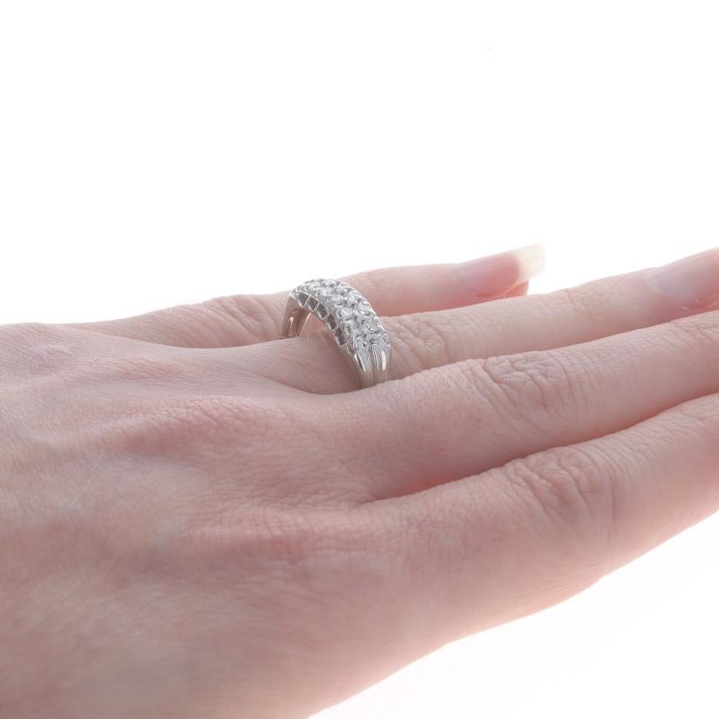 White Gold Diamond Vintage Cluster Band - 14k Single Cut .24ctw For Sale 1
