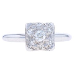 Weißgold Diamant Cluster Verlobungsring - 14k Europäische .16ctw