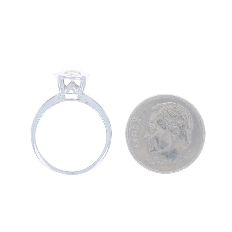 Anello di fidanzamento a grappolo in oro bianco con diamanti vintage - 14k Brilliante rotondo 0,37ctw in vendita 1