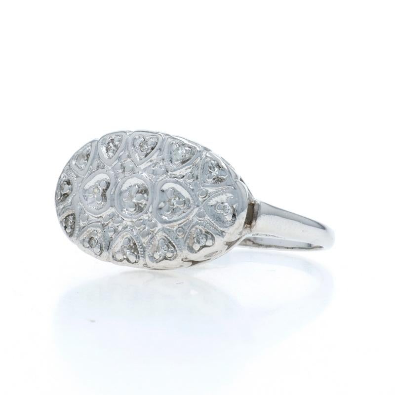 Weißgold Diamant Vintage Cluster Ring - 14k Einzelne Herzen im Zustand „Hervorragend“ im Angebot in Greensboro, NC