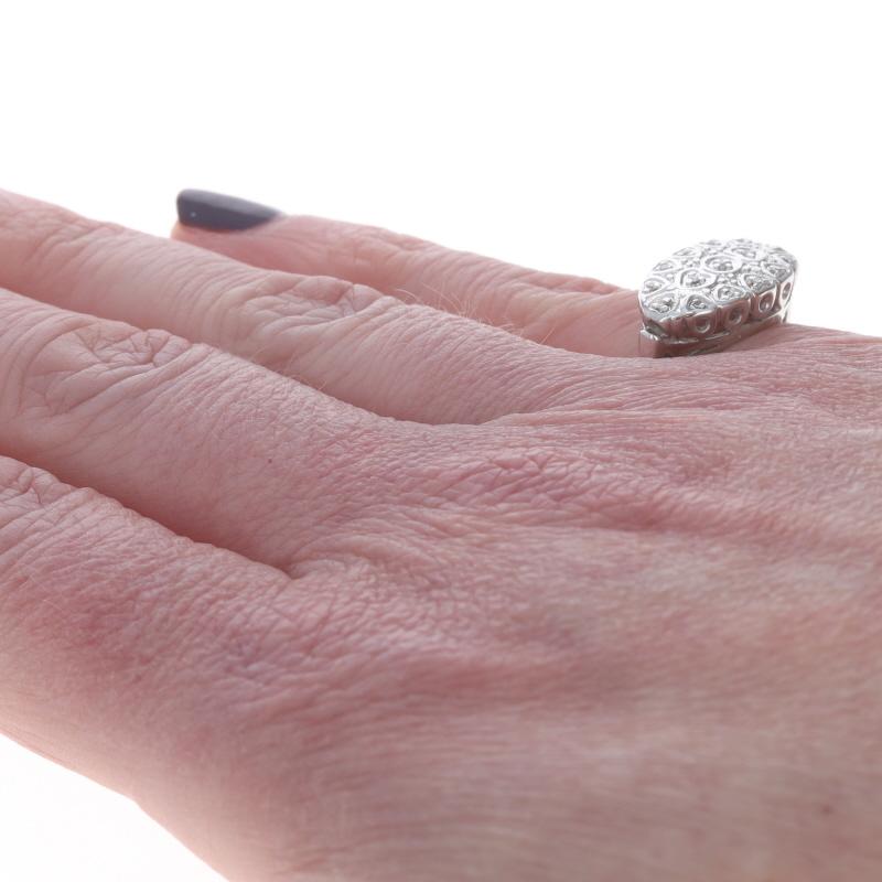 Weißgold Diamant Vintage Cluster Ring - 14k Einzelne Herzen Damen im Angebot