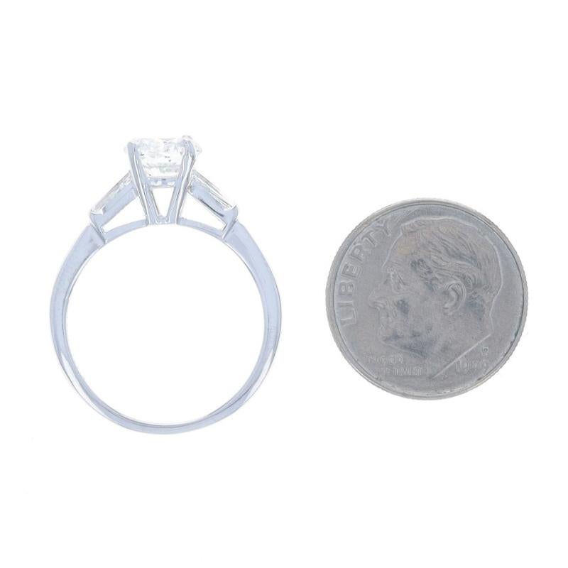 Anello di fidanzamento vintage con diamante in oro bianco - 14k Brilliante rotondo 1,55ctw in vendita 1