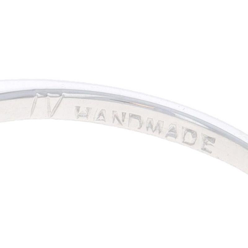 Anello di fidanzamento vintage con diamante in oro bianco - 14k Brilliante rotondo 1,55ctw in vendita 2