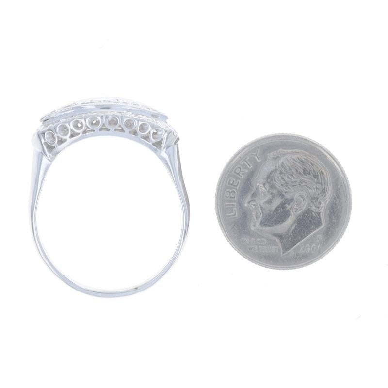 Women's White Gold Diamond Vintage Ring - 14k Round Brilliant .28ctw Floral For Sale