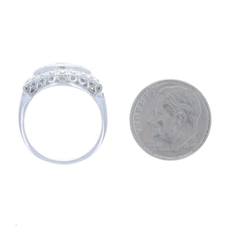 White Gold Diamond Vintage Ring - 14k Single Cut Floral Solitaire For Sale 2