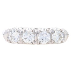 White Gold Diamond Used Wedding Band - 14k Round 1.00ctw Four-Stone Ring