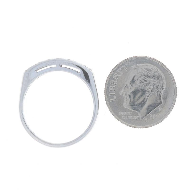 Weißgold Diamant Vintage Hochzeit Band - 14k Runde .28ctw Sieben-Stein-Ring im Angebot 1