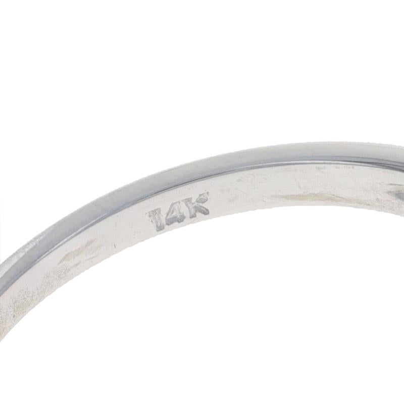 Weißgold Diamant Vintage Hochzeit Band - 14k Runde .28ctw Sieben-Stein-Ring im Angebot 2