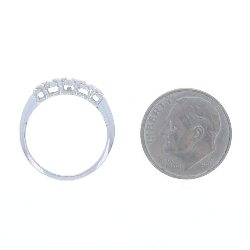 Weißgold Diamant Vintage Hochzeit Band - 14k Runde Brillant .24ctw Ring Damen im Angebot