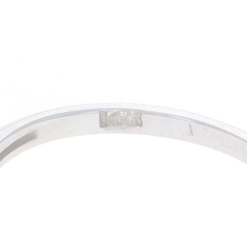 Weißgold Diamant Vintage Hochzeit Band - 14k Runde Brillant .24ctw Ring im Angebot 2