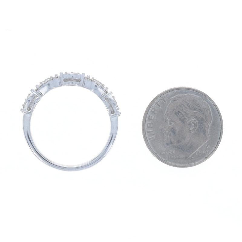 White Gold Diamond Wavy Vine Band - 14k Round Brilliant .25ctw Wedding Ring For Sale 1