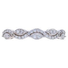 White Gold Diamond Wavy Vine Band - 14k Round Brilliant .25ctw Wedding Ring